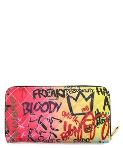 Graffiti Print Wallet 8009 A